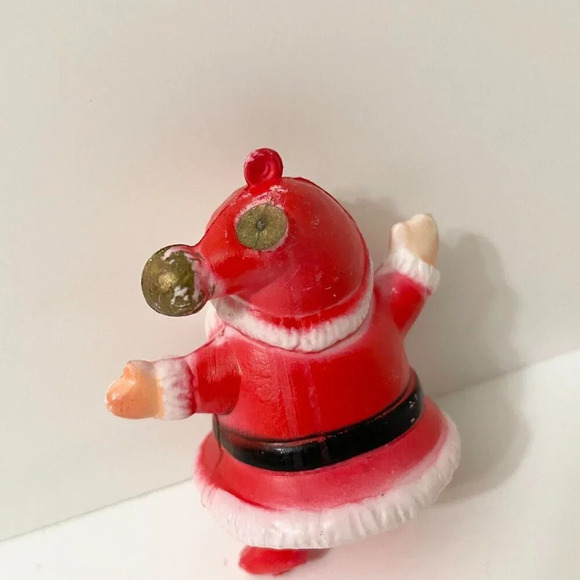 Vintage Mini Blow Mold Santa Christmas Ornament 3 Inch Tall Flaws - Picture 8 of 16